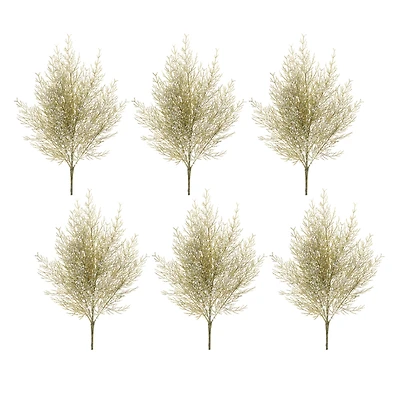 Glittered Green Cedar Sprays, 6ct.