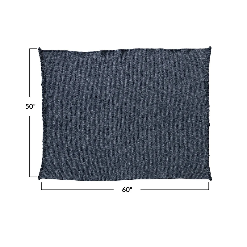 Hello Honey® Stonewashed Charcoal Bouclé Cotton Blend Throw