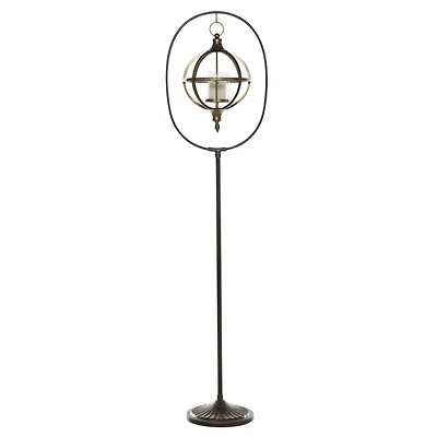 Bronze Iron Modern Candle Holder Lantern, 66" x 16" x 11"