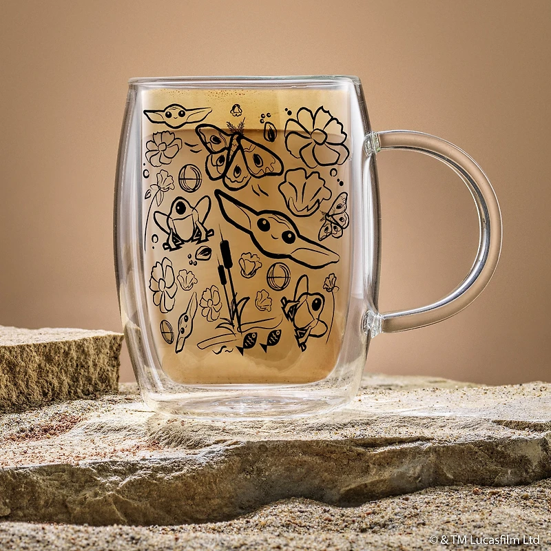 JoyJolt® Star Wars™ 5.4oz. Mandalorian The Child All Around Glass Mug Set, 2ct.