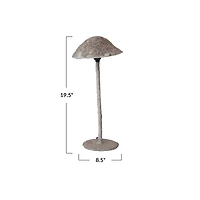 Hello Honey® 21" Gray Handmade Paper Mache & Metal Mushroom Table Lamp