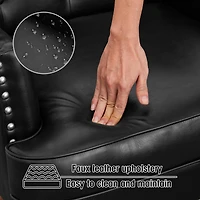 Glitzhome® Modern Leatherette Button-Tufted Accent Armchair