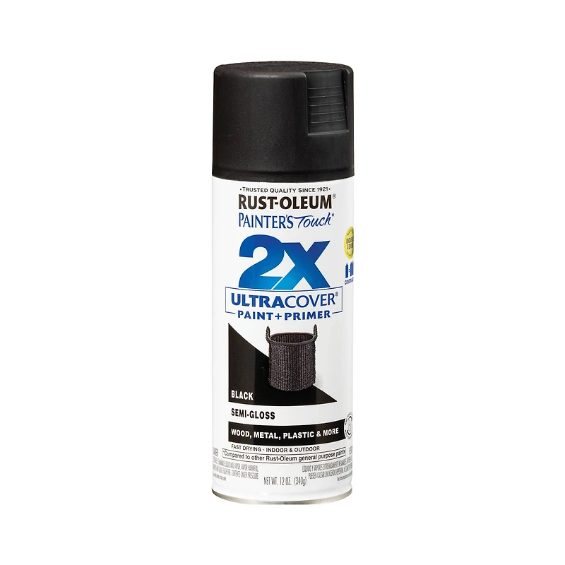 Painter's Touch® 2X Ultra Cover® Black Semi-Gloss Spray Paint