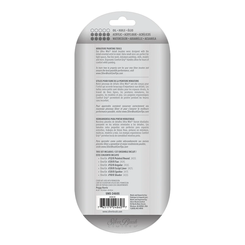 Silver Brush Limited Ultra Mini® Basic Miniature Detail Brushes, Set of 6
