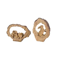 Rabbit with Log Décor Set