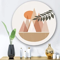 Designart - Abstract Sun and Moon In Mountains II
