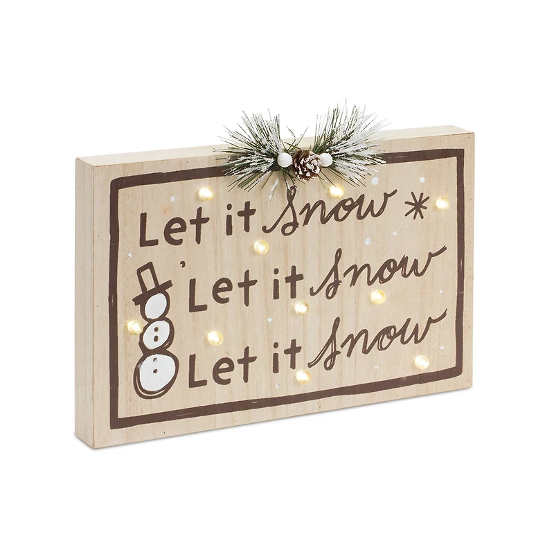 Holiday & Snow LED Sign Set, 8" & 9.25"