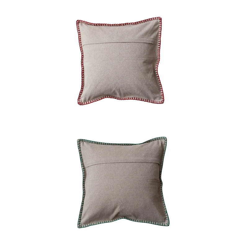 Hello Honey® 18" Embroidered Tree & Star Woven Cotton Throw Pillow Set