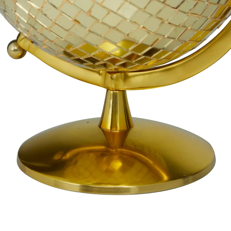 The Novogratz Gold Stainless Steel Glam Globe, 9" x 8" x 12"