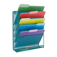 Mind Reader 6 Compartment Vertical Hanging Wall File & Chart Organizer