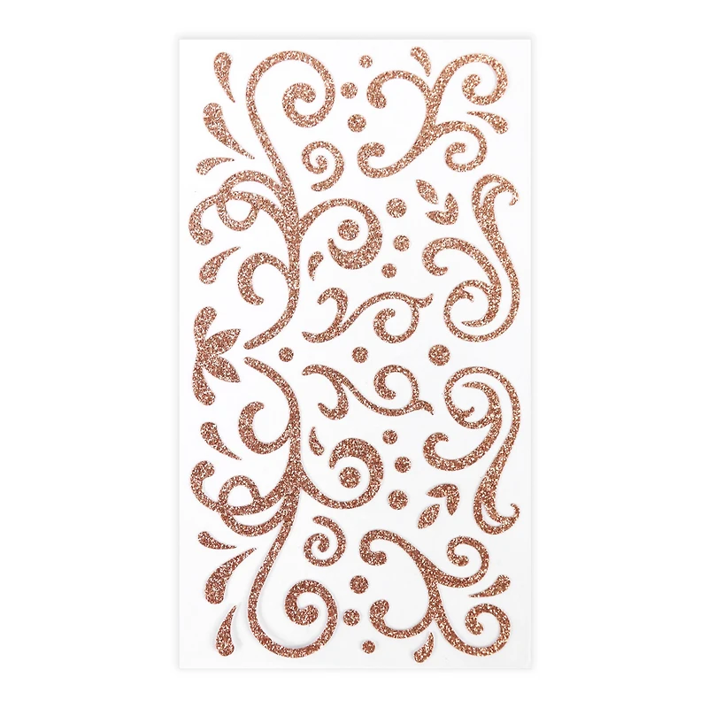 Rose Gold Glitter Swirl Stickers by Recollections™