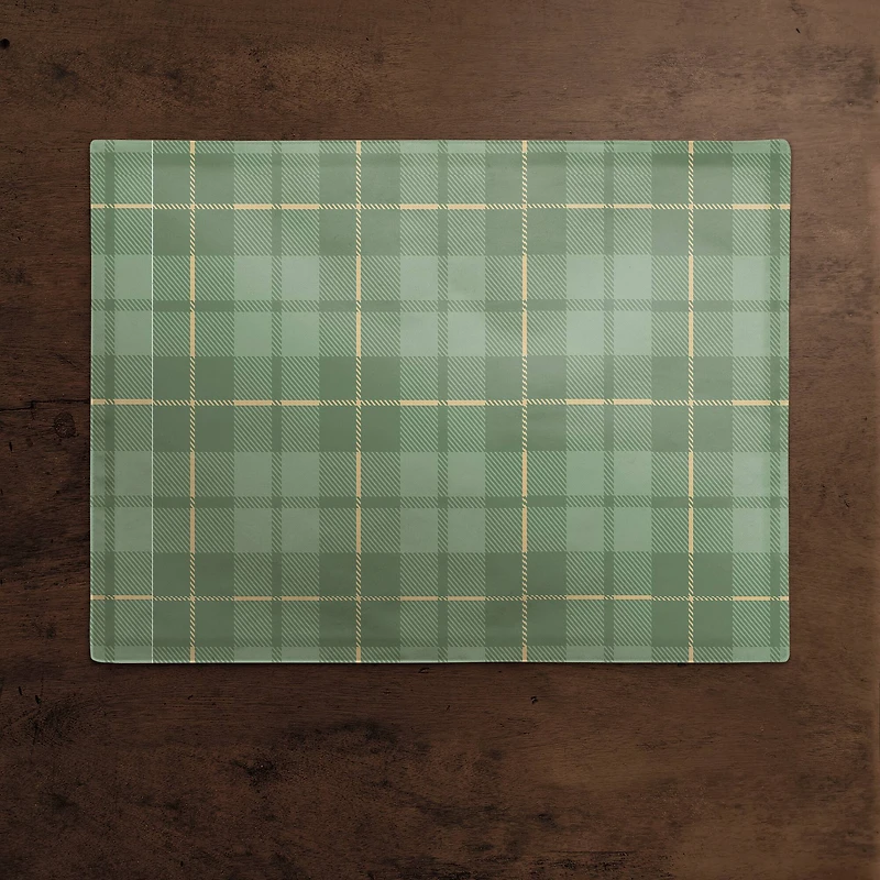 Green Plaid 14" x 18" Cotton Twill Placemat