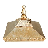 12" Gold Square Traditional Decorative Jar