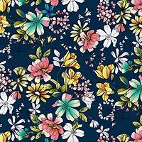 Fabric Editions Navy Belle Garden Cotton Fabric