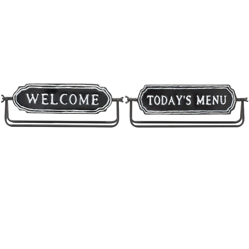 4.5" Black Metal Farmhouse Decorative Sign Set