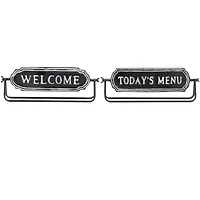 4.5" Black Metal Farmhouse Decorative Sign Set