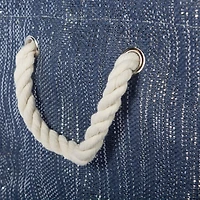 DII® 12" Lurex Nautical Blue & Silver Round Paper Bin