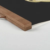 Gold & Silver Monstera Teak Hanging Canvas