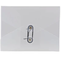 JAM Paper Clear 5.25" x 6.75" Button & String Plastic Portfolio