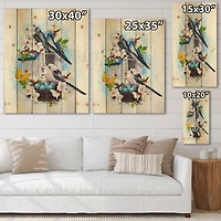 Designart - Two Tit Birds Sitting Near The Nest With Eggs II