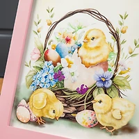 Glitzhome® 23.75" Easter Wooden Chicks Easel Porch Sign