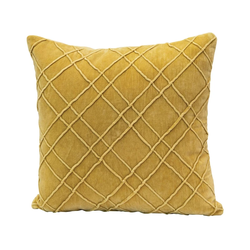 Hello Honey® Mustard Cotton Velvet Pillow