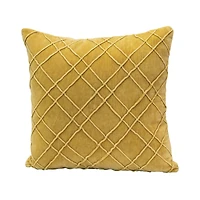 Hello Honey® Mustard Cotton Velvet Pillow
