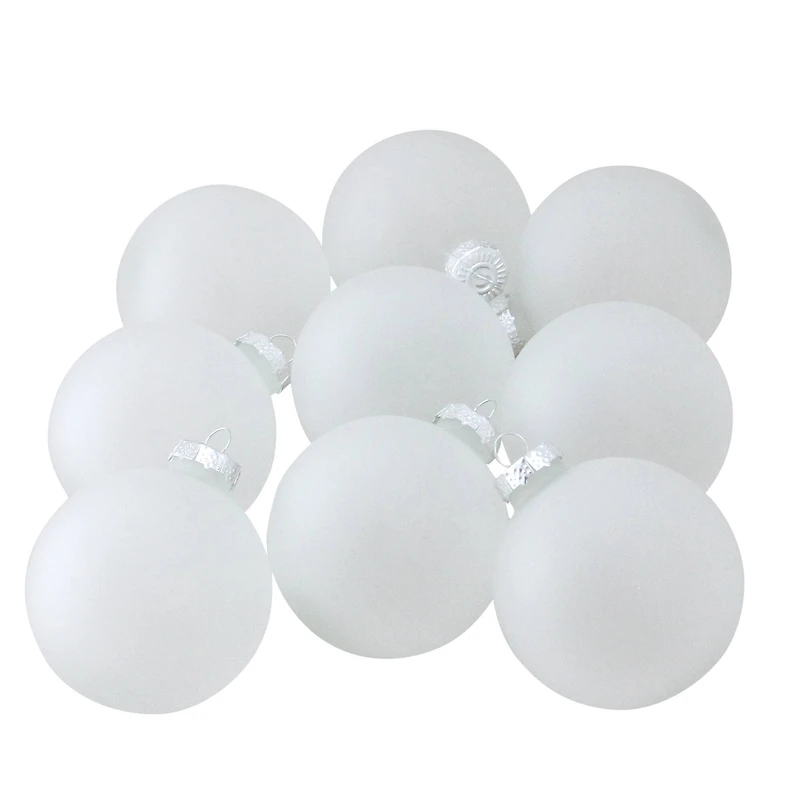 9ct. 2.5" Frosted Matte Clear Glass Ball Ornaments