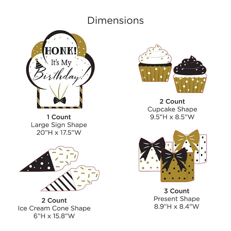 Kate Aspen® Black & Gold Birthday Yard Sign Set