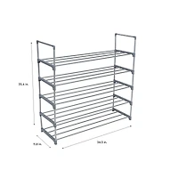 Simplify Gray 5-Tier Stackable Shoe Rack