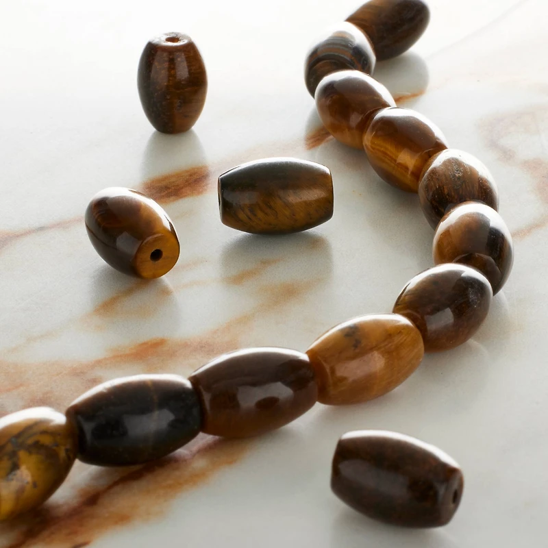 Yellow Tigereye Tube Beads, 12mm by Bead Landing™