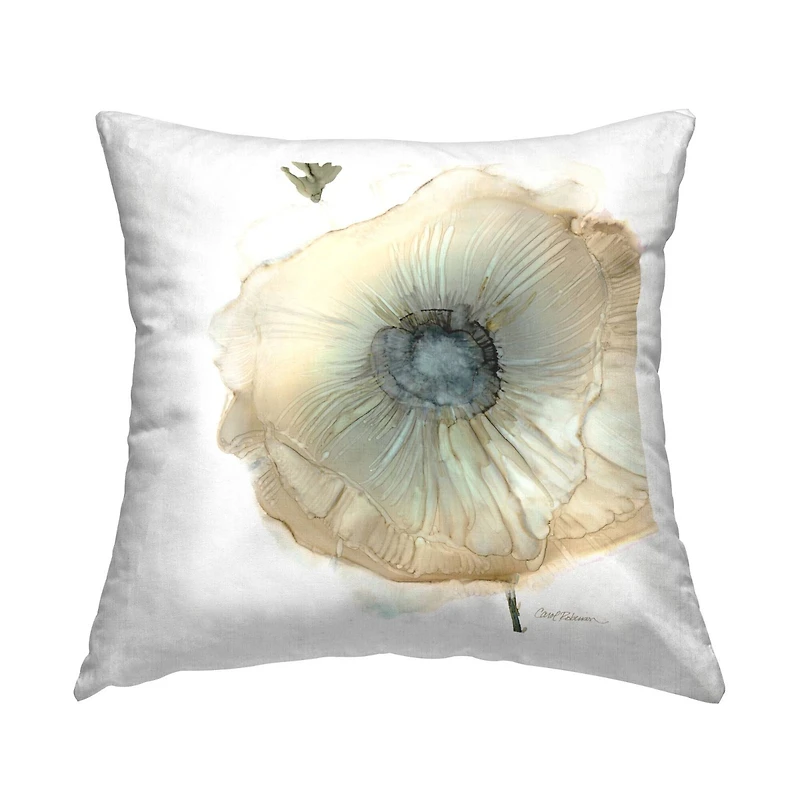 Stupell Industries Abstract Poppy Flower Blossom Shape Throw Pillow, 18" x 18"