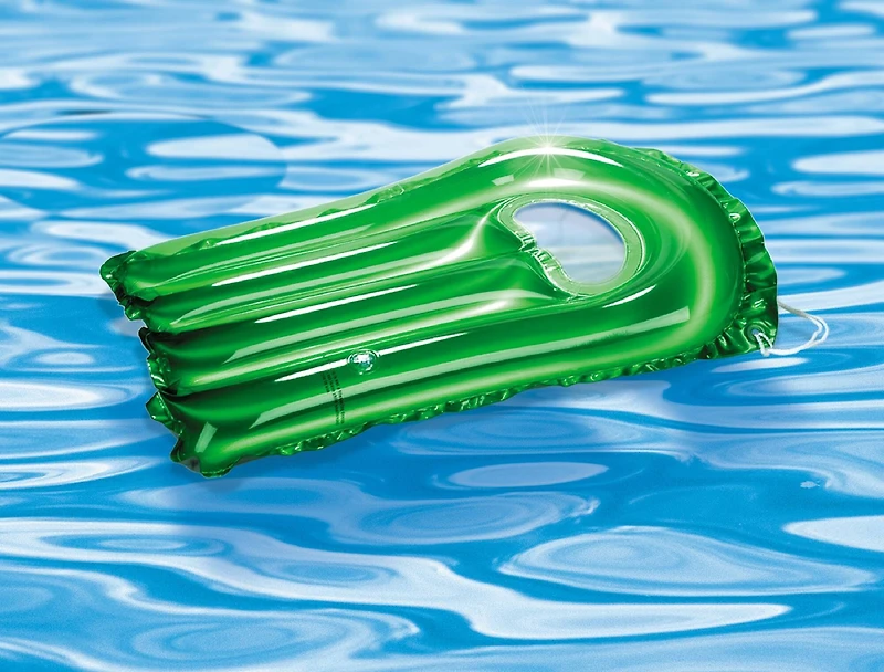 30" Inflatable Transparent Green & Metallic Silver Surf Rider Pool Float