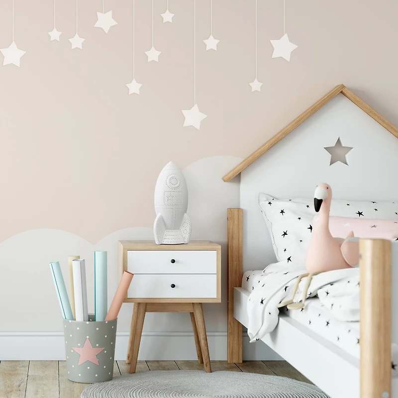 Simple Designs 6" White Porcelain Rocketship Table Lamp