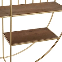 Gold Metal Modern Wall Shelf, 28" x 28" x 7"