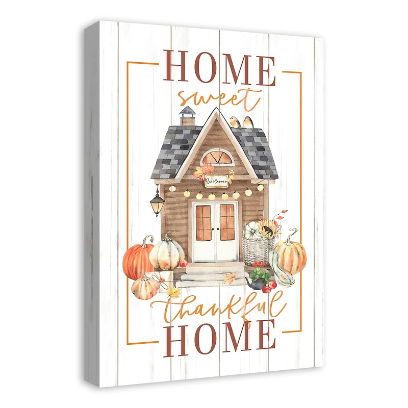 Home Sweet Thankful Home Canvas Wall Art