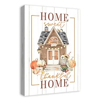 Home Sweet Thankful Home Canvas Wall Art