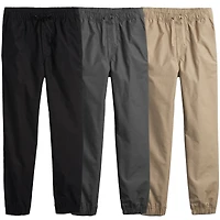Galaxy by Harvic Boy's Slim Fitting Cotton Stretch Classic Twill Joggers 3 Pack