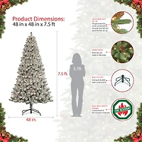 7.5ft. Pre-Lit Flocked Virginia Pine Artificial Christmas Tree