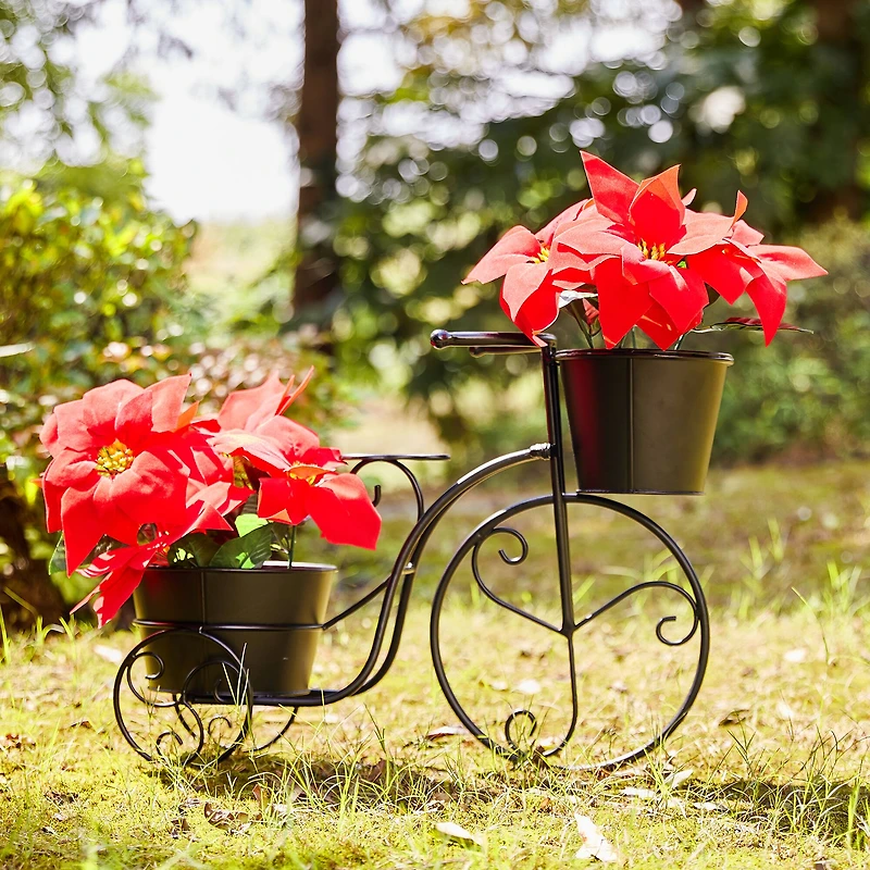 Glitzhome® 20.75" Black Metal Bicycle Planter