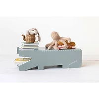 Hello Honey® Blue Reclaimed Wood Alligator Bench with Storage