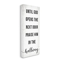 Stupell Industries Until God Opens the Door Phrase Faith Based Design Canvas Wall Art