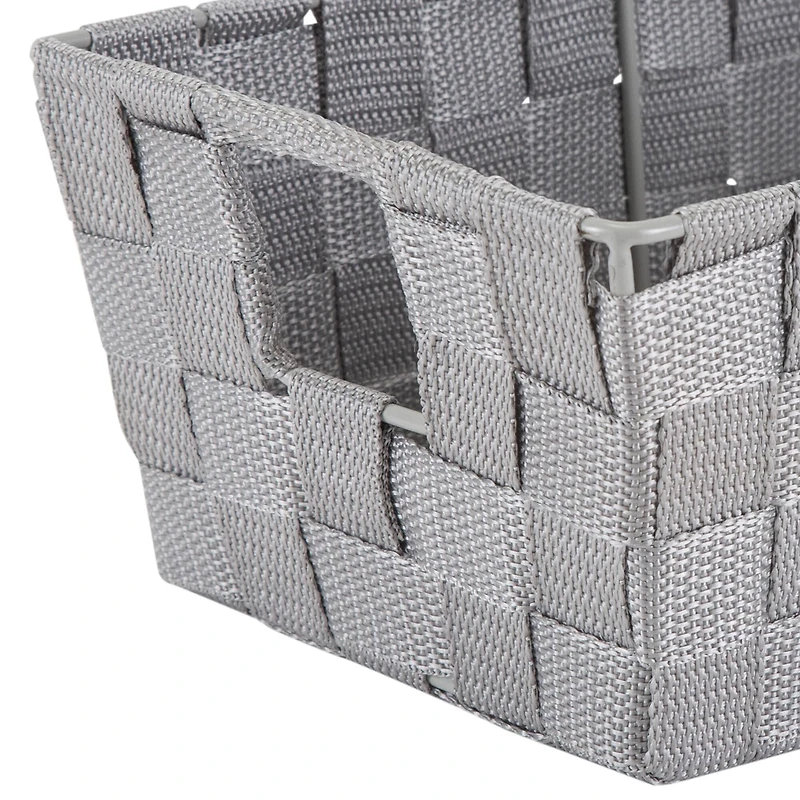 Simplify Small Grey Woven Storage Shelf Baskets, 2ct.