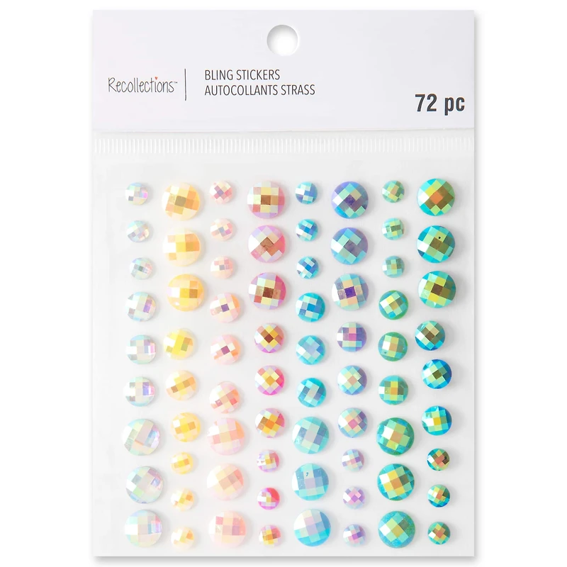 12 Packs: 72 ct. (864 total) Iridescent Pastel Rhinestone Stickers by Recollections™