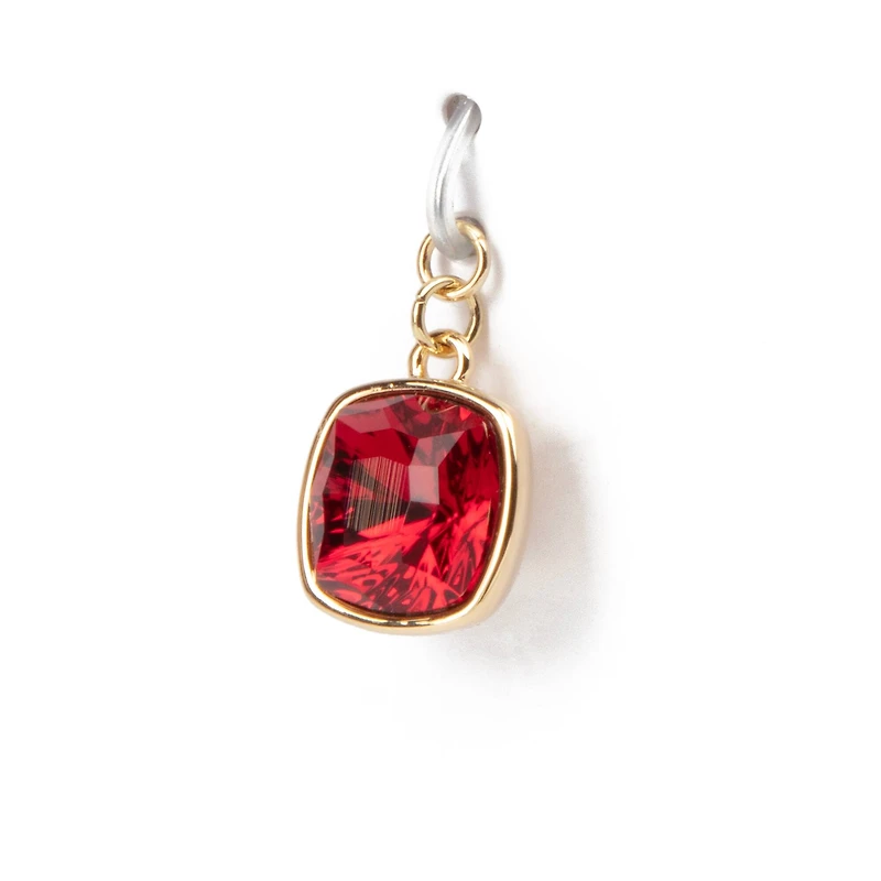 14K Gold Plated Scarlet Austrian Crystal Square Cut Charm by Bead Landing™