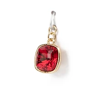 14K Gold Plated Scarlet Austrian Crystal Square Cut Charm by Bead Landing™