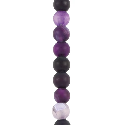 Purple Matte Agate Round Beads by Bead Landing