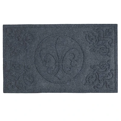 DII® Dark Gray Fleur De Lis Floormat