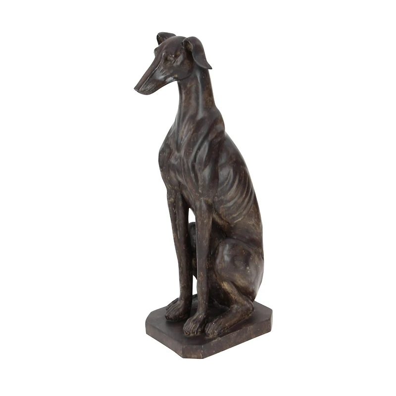 31" Brown Farmhouse Dog Sculpture