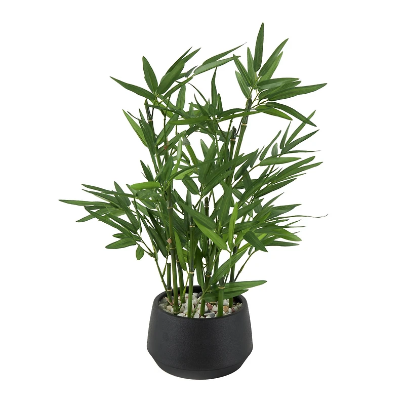 19" Green Foliage Artificial Plant with Black Pot